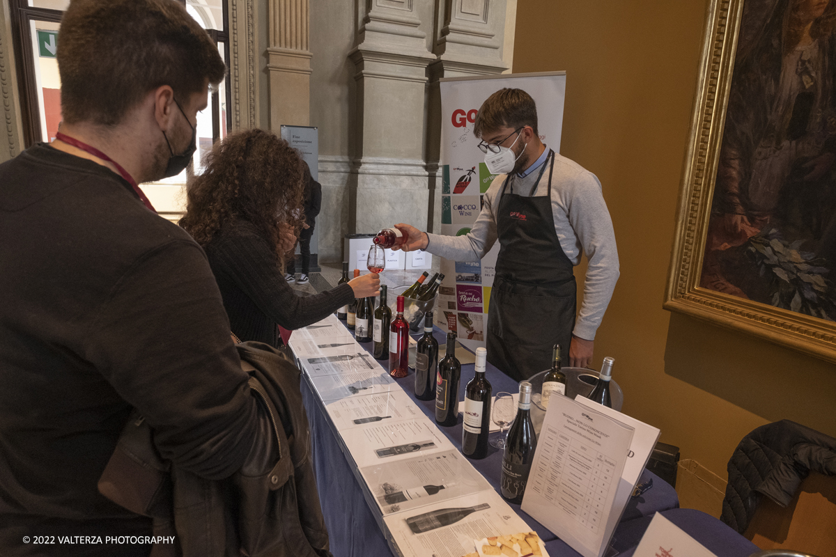 _DSF7443.jpg - 23/04/2022.Torino. Al Museo del Risorgimento Torna il Salone del vino  nell'ambito della Torino Wine Week. Nella foto visitatori in cerca di informazioni ed assaggi dei vini presentati al Salone