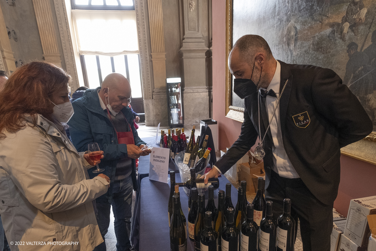 _DSF7490.jpg - 23/04/2022.Torino. Al Museo del Risorgimento Torna il Salone del vino  nell'ambito della Torino Wine Week. Nella foto visitatori in cerca di informazioni ed assaggi dei vini presentati al Salone