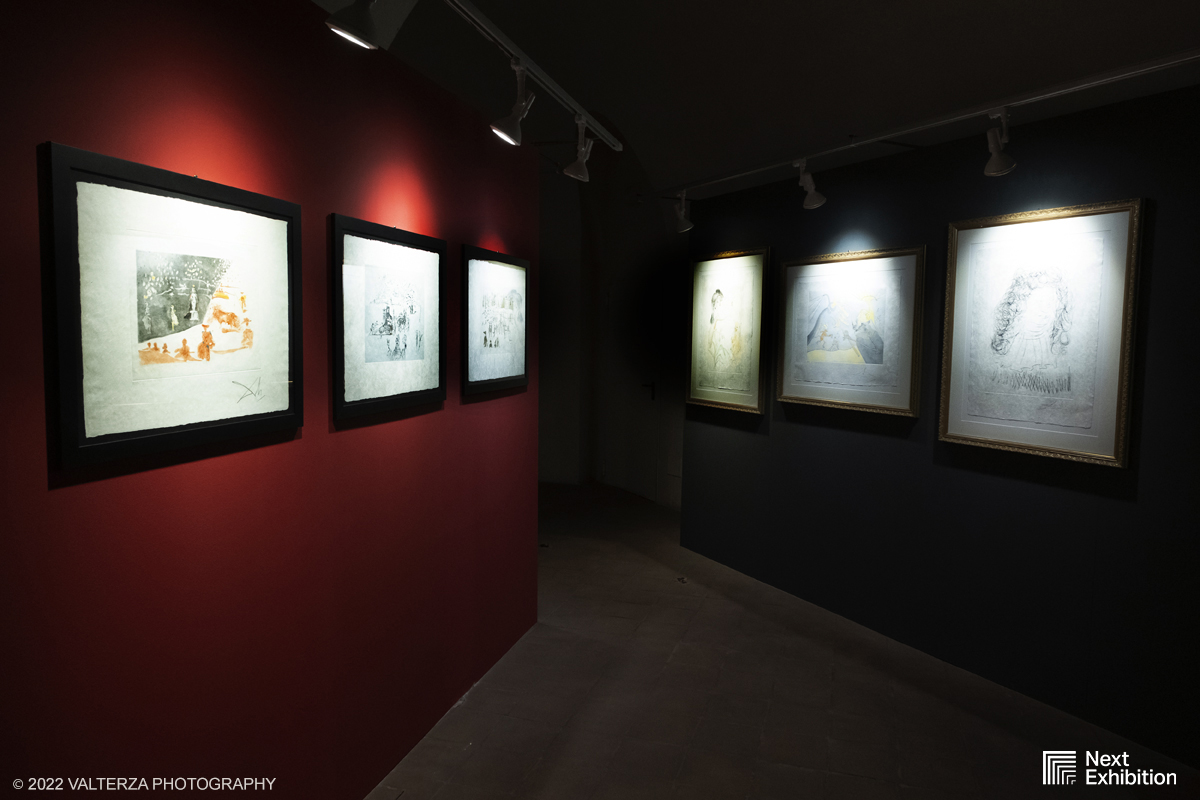 _DSF6940.jpg - 11/11/2022. Torino . Nelle antiche cucine della Palazzina di Caccia di Stupinigi dal 12 novembre 2022 al 19 febbraio 2023 il pubblico potrÃ  ammirare una mostra unica nel suo genere,  che espone diversi aspetti della produzione artistica di DalÃ­. Nella foto parte dell'allestimento della mostra
