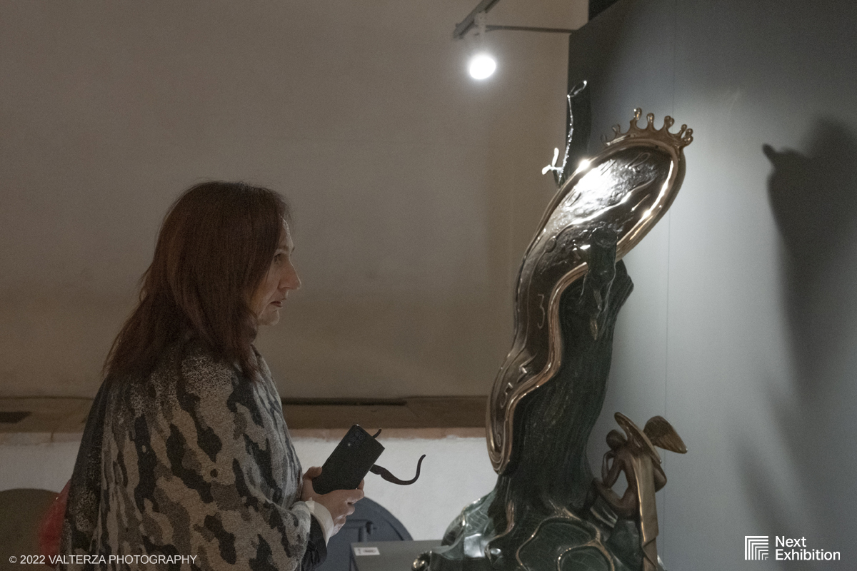 _DSF7279.jpg - 11/11/2022. Torino . Nelle antiche cucine della Palazzina di Caccia di Stupinigi dal 12 novembre 2022 al 19 febbraio 2023 il pubblico potrÃ  ammirare una mostra unica nel suo genere,  che espone diversi aspetti della produzione artistica di DalÃ­. Nella foto in visita alla mostra