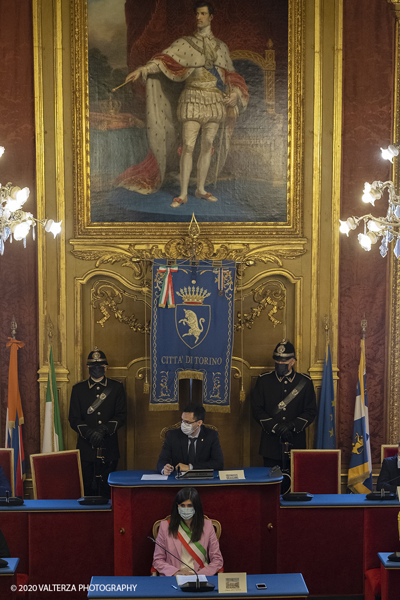 _DSF8643.jpg - 24/06/2020.Torino. Cerimonia di nomina  di sette Ambasciatori dellle eccellenze di Torino. Nella foto la Sala del Consiglio comunale della cittÃ  di Torino sede della cerimonia.