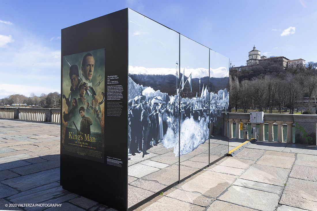 _G3I2586.jpg - 27/02/2020. Torino. Nei punti della cittÃ  dove sono stati realizzati film importanti, sono allestiti supporti di forte impatto visivo e iconografico ( totem) per unâ€™accoglienza immersiva e suggestiva in una Torino â€˜cinema friendlyâ€™. In questo modo 20 luoghi â€˜cinematograficamenteâ€™ significativi come piazze e palazzi del centro cittadino sono le tappe di un percorso che permette di rivivere la storia del cinema torinese attraverso i 20 film piÃ¹ significativi. Nella foto il totem di The King's Man - Le origini. Matthew Vaughn nel 2019. Lungo Po Armando Diaz