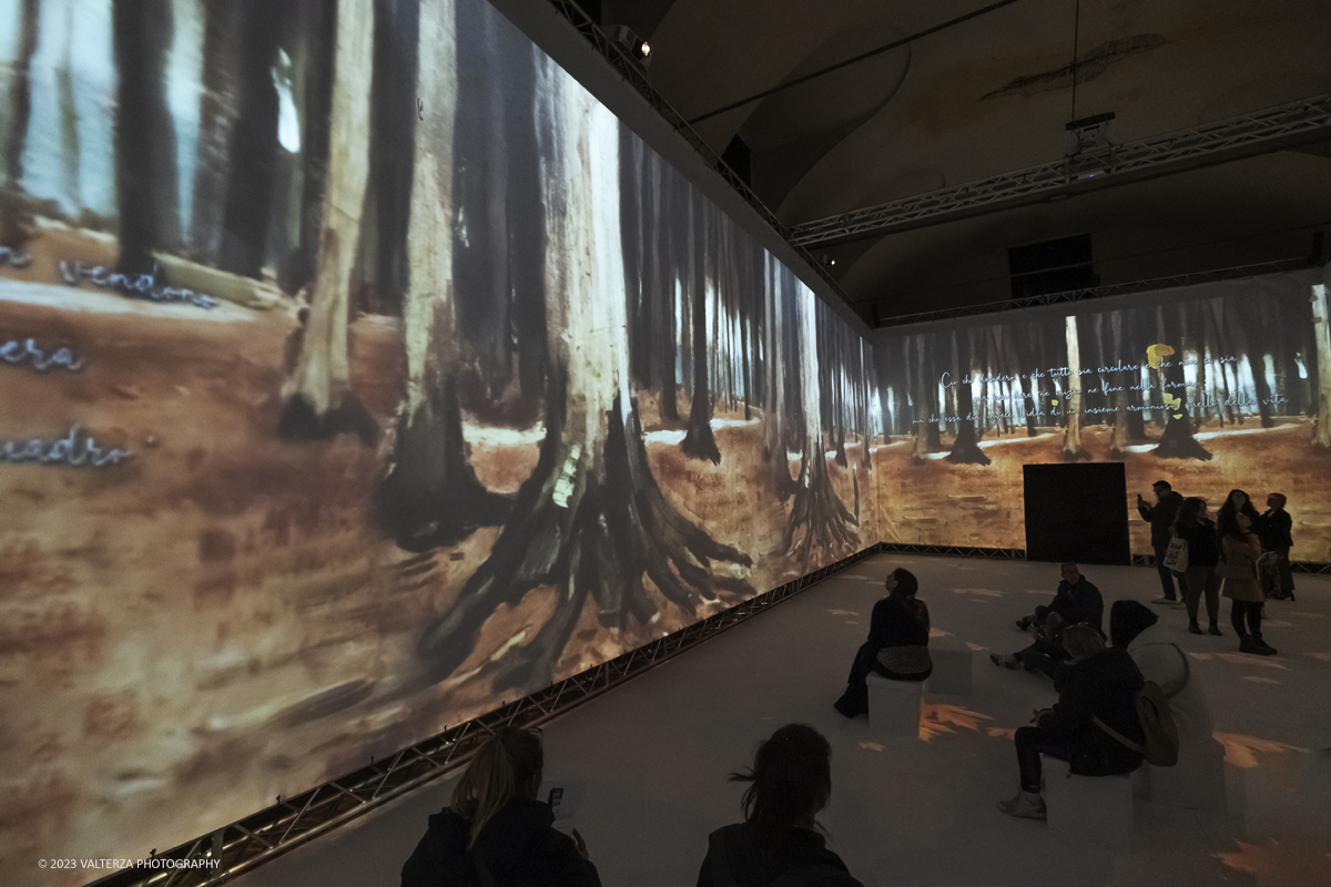 _DSF5724.jpg - 17/03/2023. Torino. Arriva a Torino VanGogh experience,  la mostra multimediale che abbraccia il visitatore in una nuova esperienza multisensoriale. Nella foto l'area del videomapping