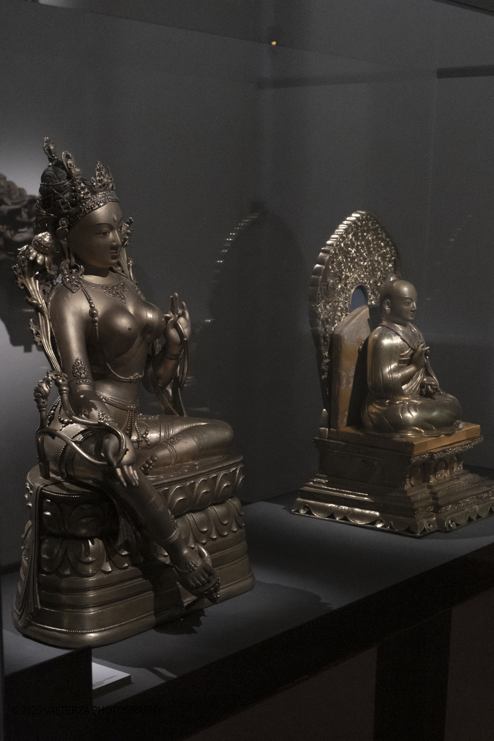 DSCF3048.jpg - 26/02/2026. Torino.  Zanabazar: The Wisdom of the Steppes. Capolavori del XVII secolo dal cuore della Mongolia al MAO. Nella foto  le due opere  in mostra nella sala al quarto piano del MAO