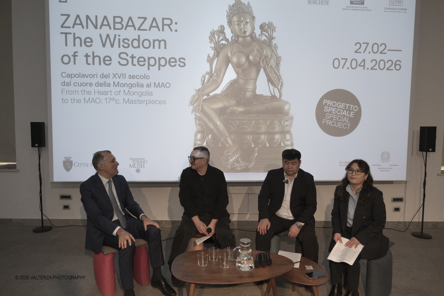 DSCF3085.jpg - 26/02/2026. Torino.  Zanabazar: The Wisdom of the Steppes. Capolavori del XVII secolo dal cuore della Mongolia al MAO. Nella foto  le due opere  in mostra nella sala al quarto piano del MAO