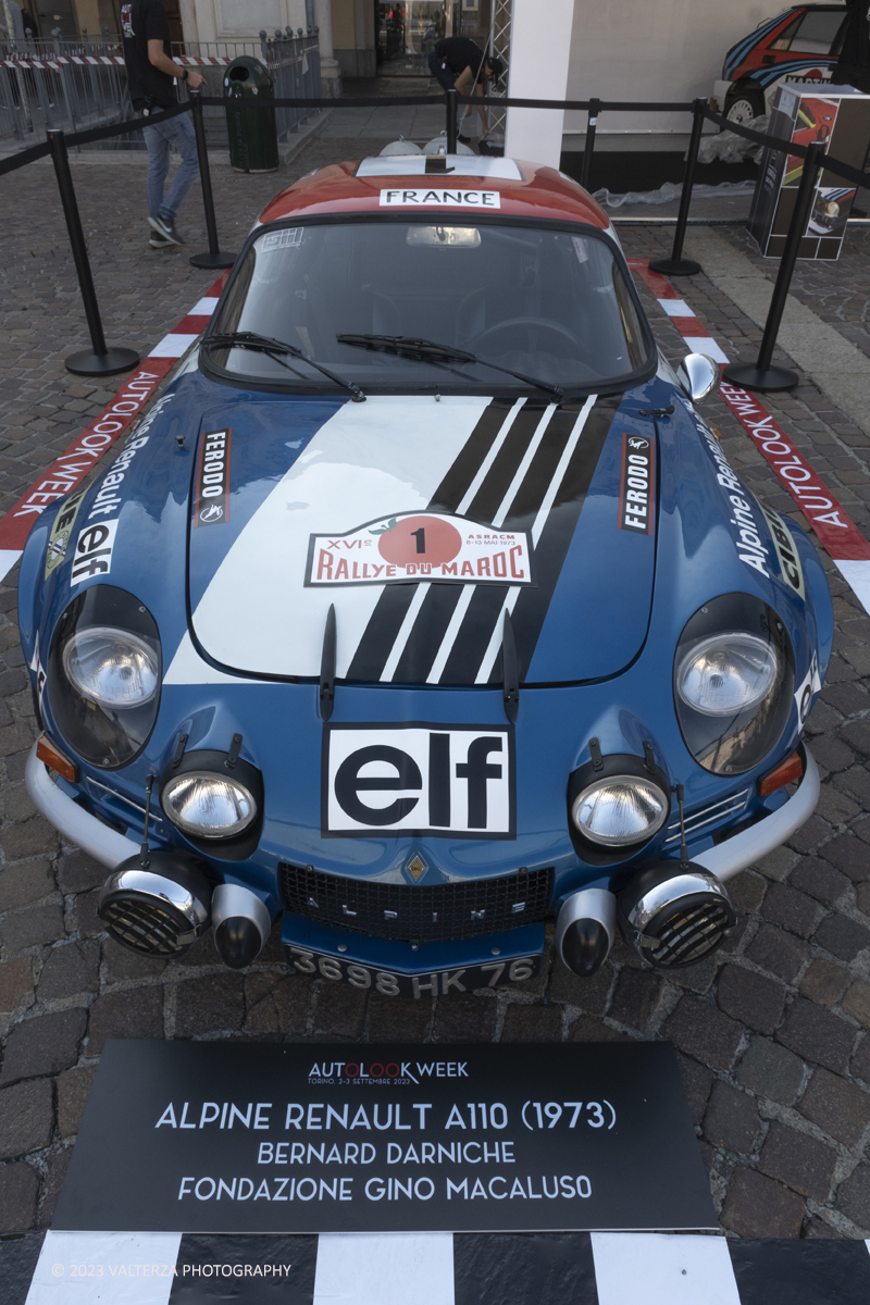 _DSF0402.jpg - 02/09/2023. Torino. Autolook Week Torino Ã¨ il festival che celebra la storia del motorsport e le auto da competizione. Nella foto tra le macchine in mostra Alpine Renault a 110, 1973