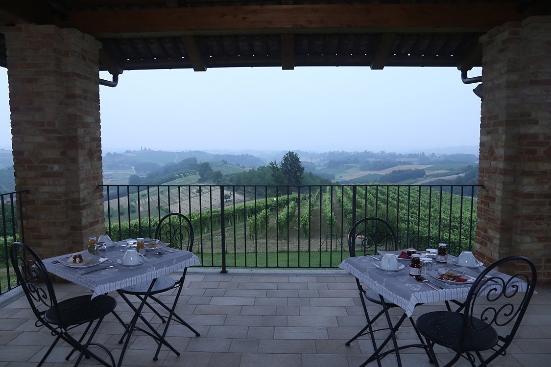 CàColomba_63.jpg - Terrazzo Una nutriente colazione ricca di prodotti tipici può essere consumata sul bellissimo terrazzo che offre una splendida ed invidiabile vista sulle colline Alfieri. 