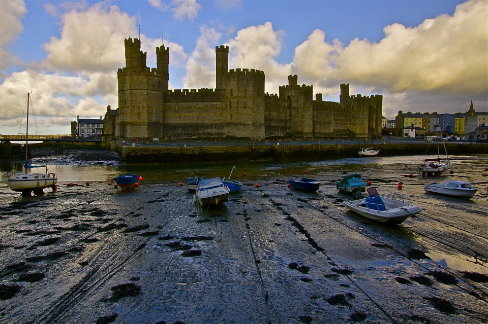 39.jpg - Il bellissimo castello del 1283, con la sua particolare architettura, e le sue torri multiangolari, lo rendono uno dei monumenti medioevali più apprezzati della Gran Bretagna.Qui, nel 1969, Carlo è stato incoronato Principe del Galles
