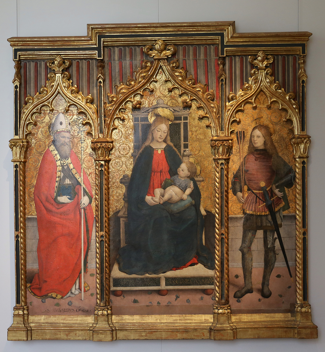 GalleriaSabauda_014.JPG - Giovanni Martino SpanzottiCasale Monferrato (?), 1455 circa - Chivasso (?),Torino, 1526/ 1528  Madonna in trono con il Bambino e i santi Ubaldo e Sebastiano