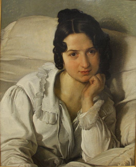 IMG_5112.JPG - Francesco HayezVenezia, 1791 - Milano, 1882Ritratto di Carolina Zucchi(La malata) (Carolina Zucchi a letto) 1825olio su tela